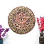 Round lotus Mandala Wooden Art