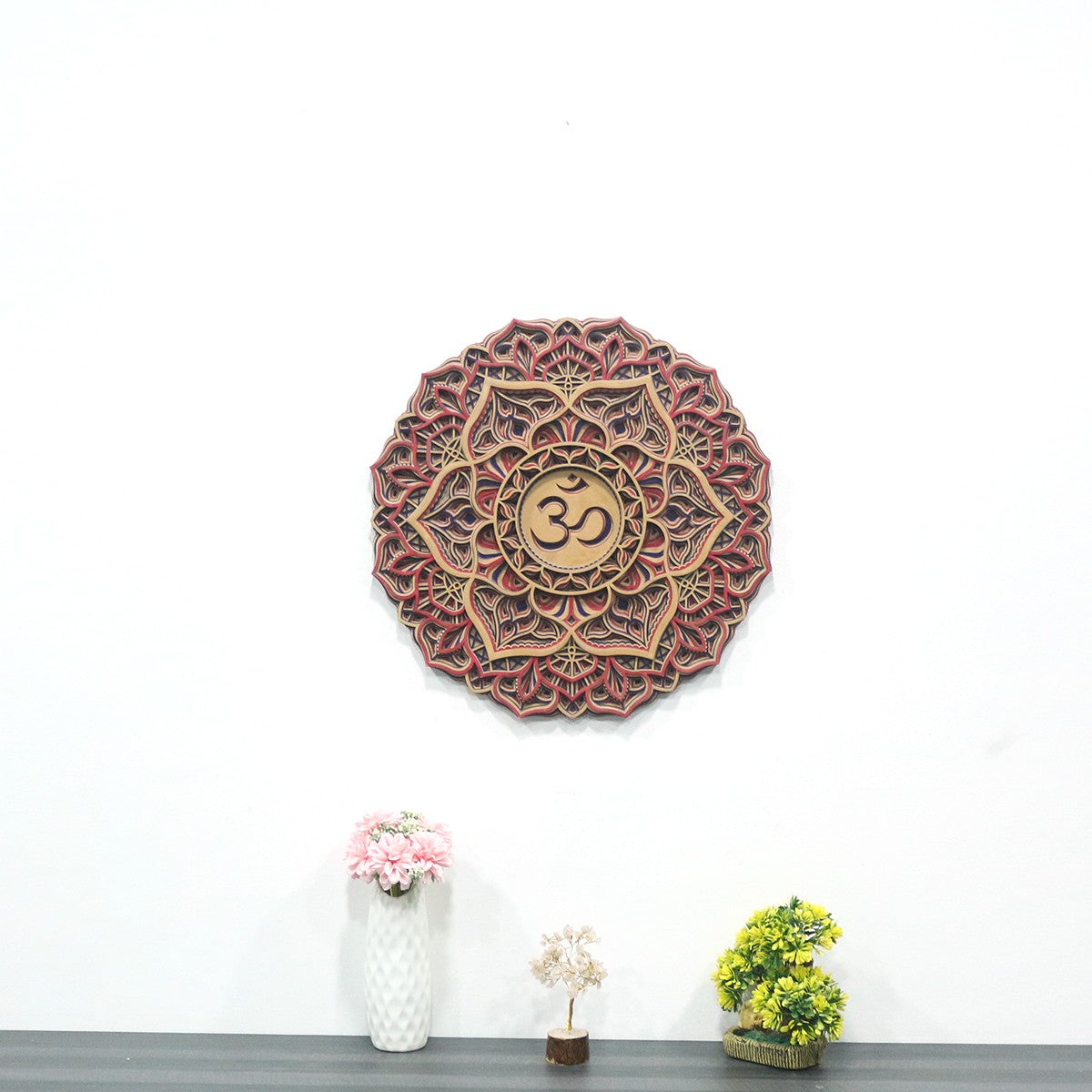 Circle Wood wall art in happy colors
