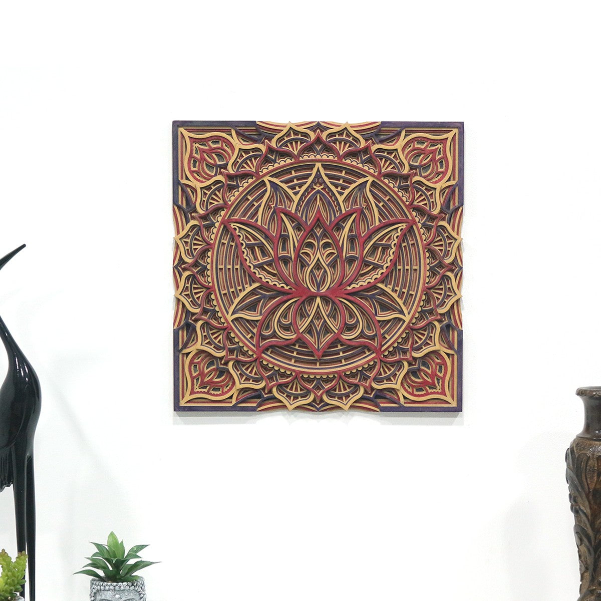 Ayurveda Mandala Wooden Art