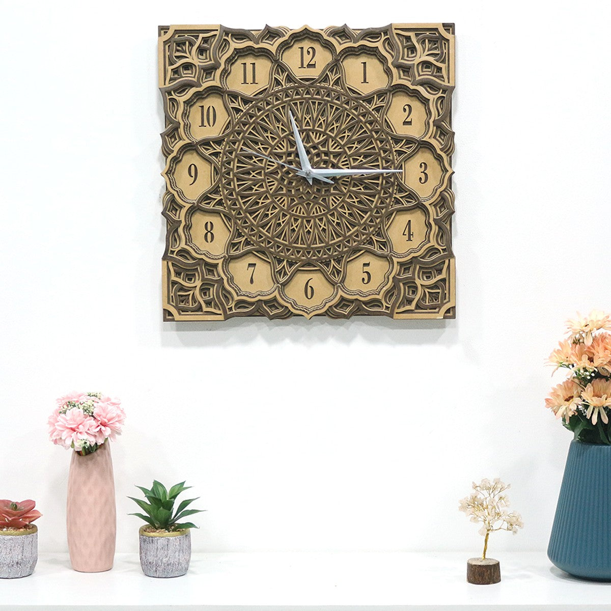 Aqua Wooden Wall Clock