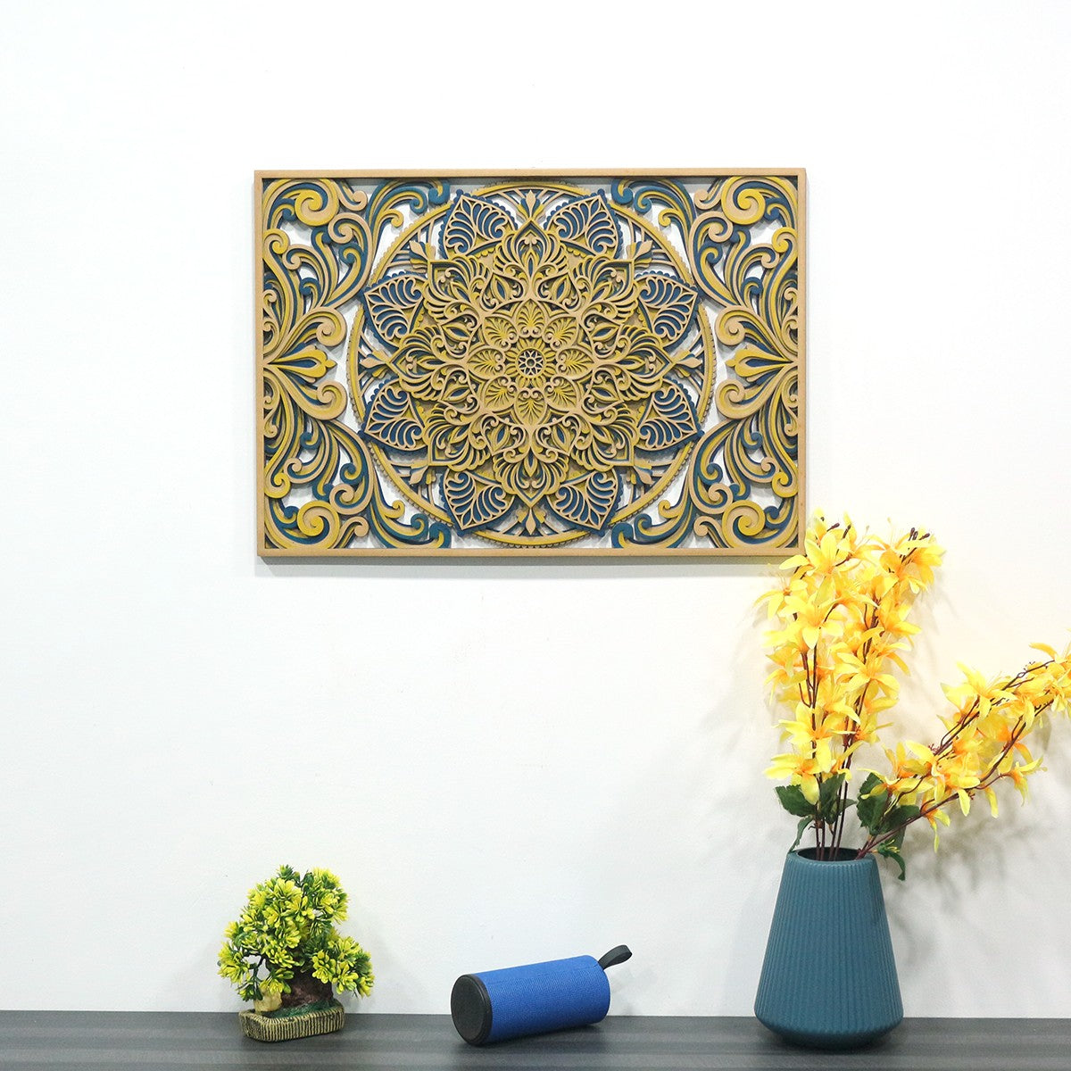 Rectangle Flower Mandala Wall Art