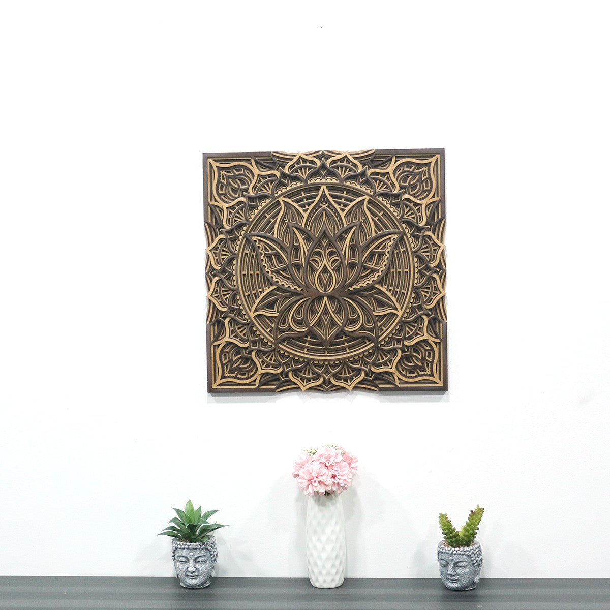 Lotus Flower Wooden Wall Art