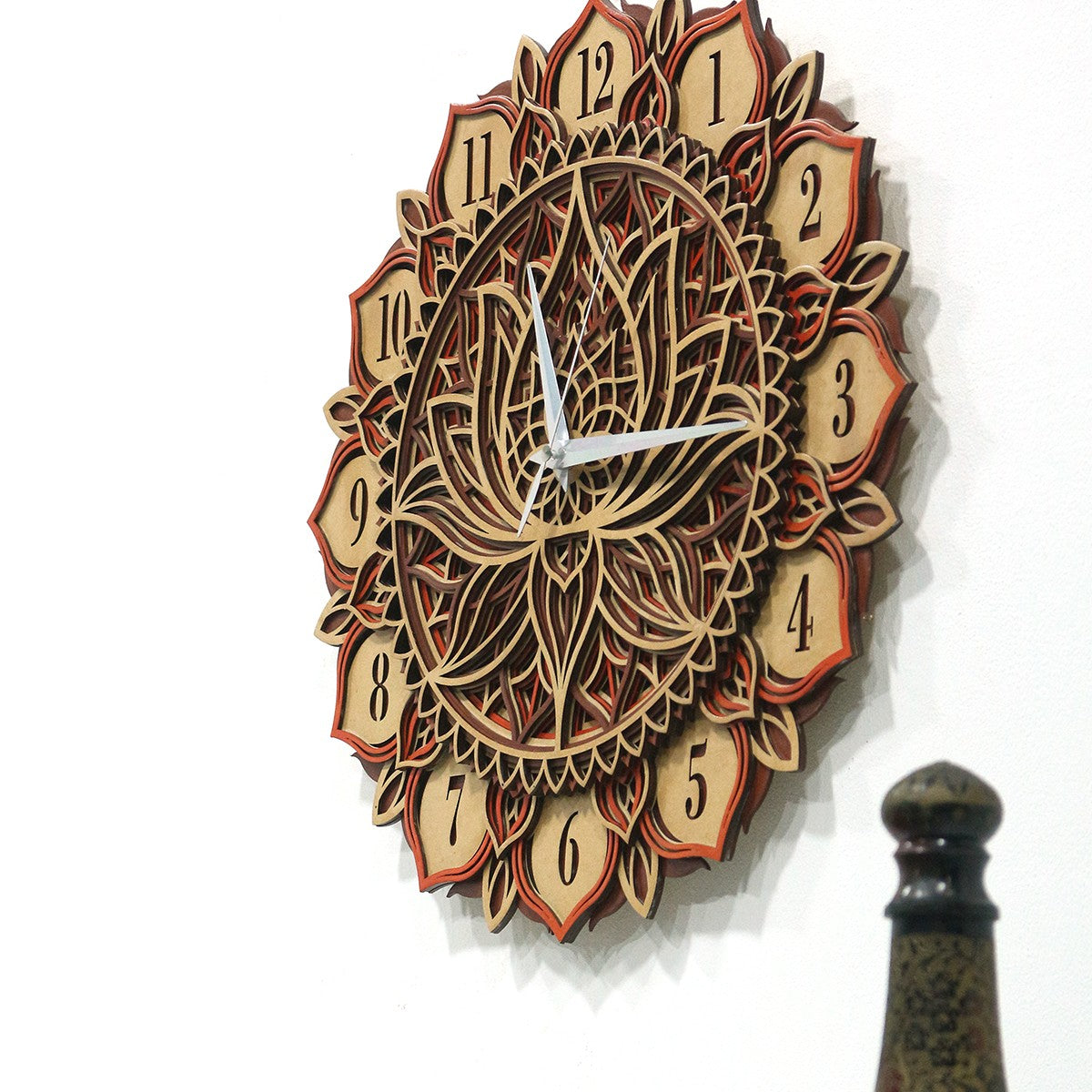 Lotus Mandala Wall Clock