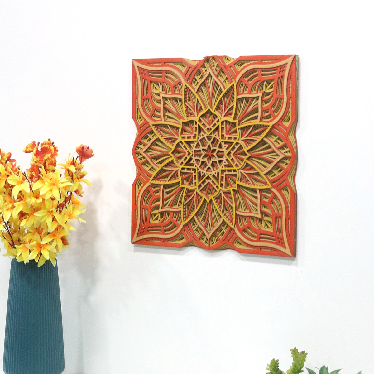 Wooden Carved Wall Decor - Multi Layered