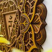 Manipura Mandala Wooden Art