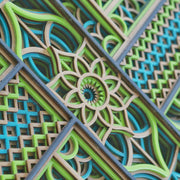 Square Mandala Wooden Art