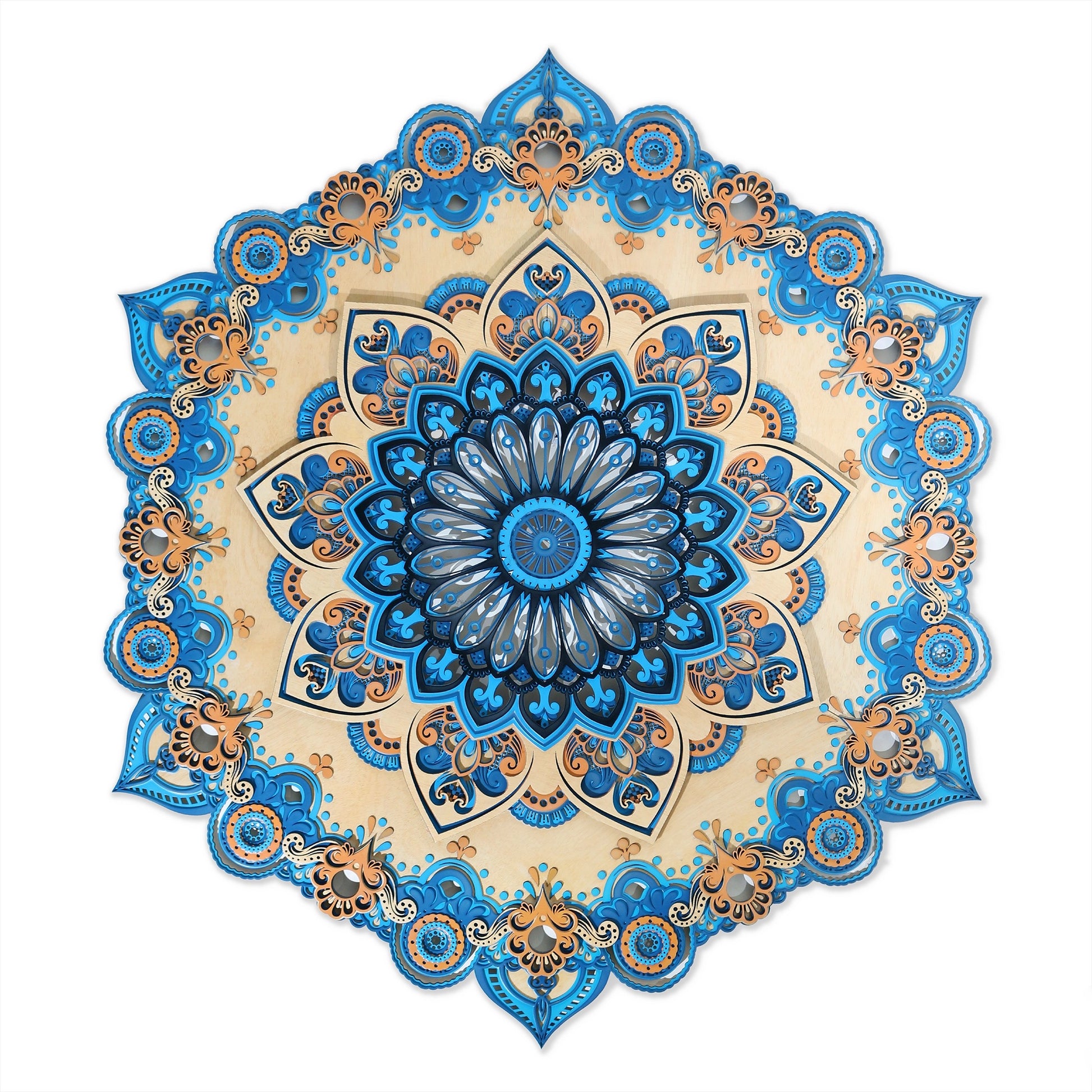 Blue cupid Mandala Wall Art